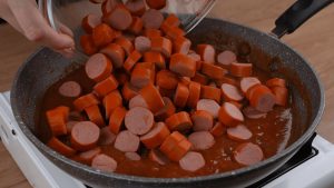 Receita salsicha na geladeira