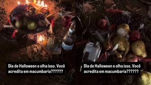 Suposto pastor filmou todo o ato de depredação. (Foto: Redes Sociais)