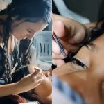 Júlia vem atendendo clientes e amigas na calçada para poder conseguir o próprio espaço. (Foto: @jmrealidade)