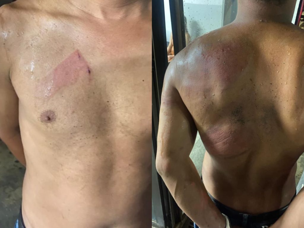 Tio da criança foi agredido por populares até a chegada da PM. (Foto: Reprodução)
