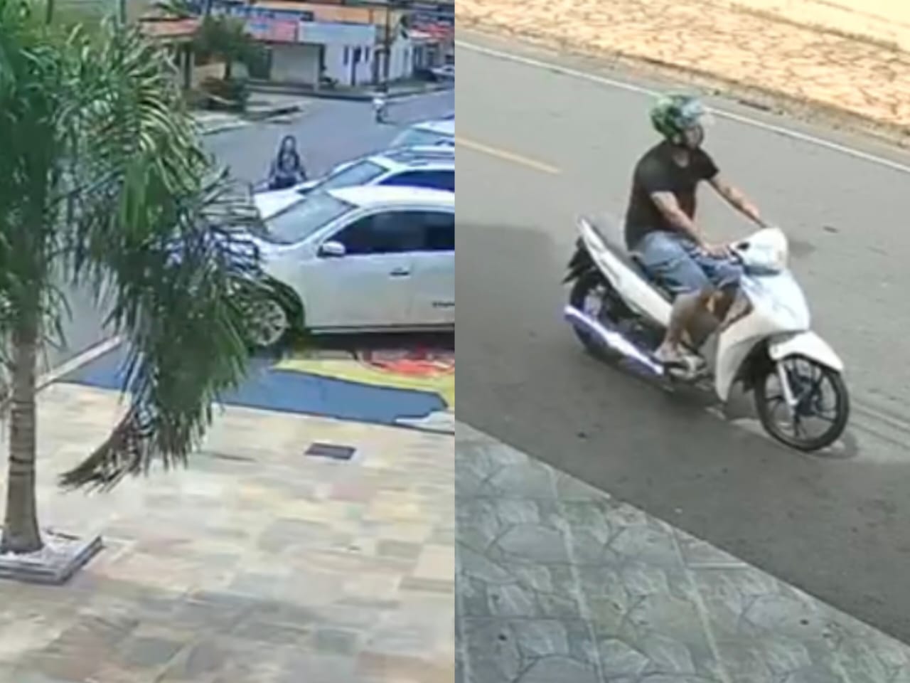 Motociclista foi filmado por câmeras de segurança. (Foto: Reprodução)