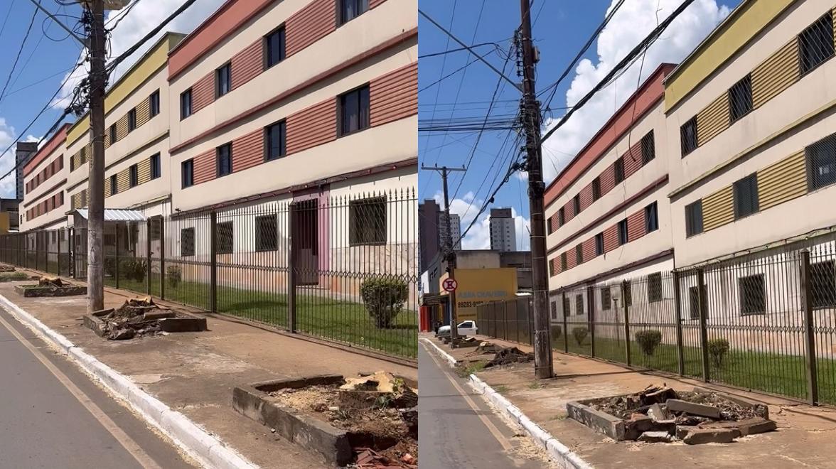 Prefeitura explica porque mais de 10 árvores “sumiram” de importante avenida do Centro de Anápolis
