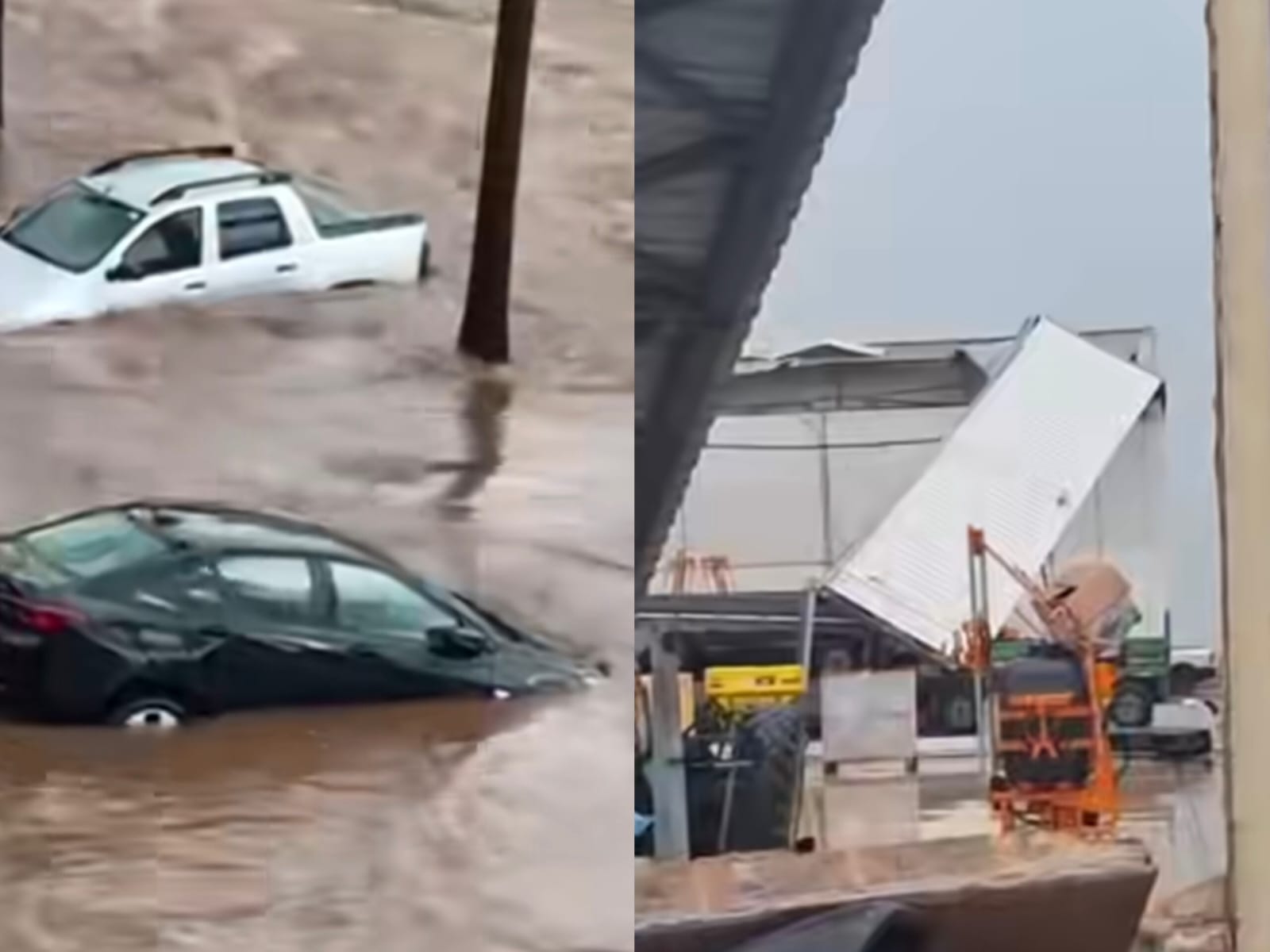 Estrago causado pela forte chuva em Rio Verde. (Foto: Reprodução) temporal