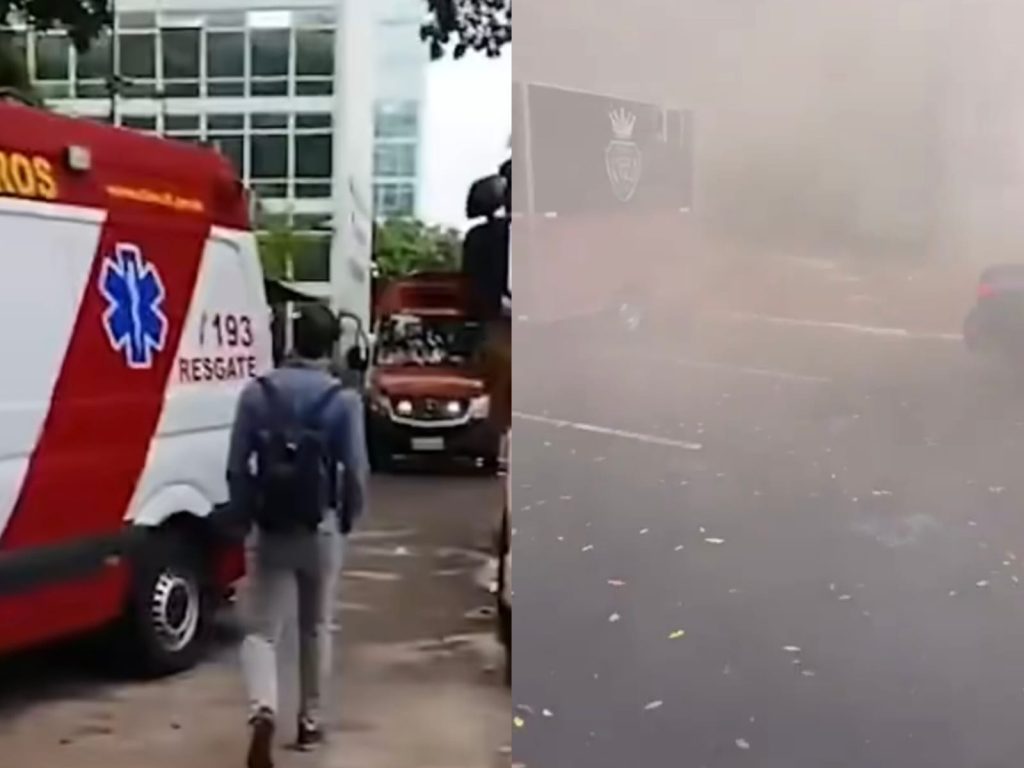 Registro da fumaça do curto-circuito foi postado nas redes sociais. (Foto: reprodução/X)