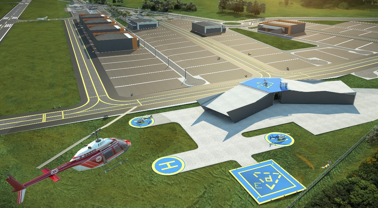 Antares Polo Aeronáutico tem entrega prevista para 2027. (Foto: Divulgação) aeroporto