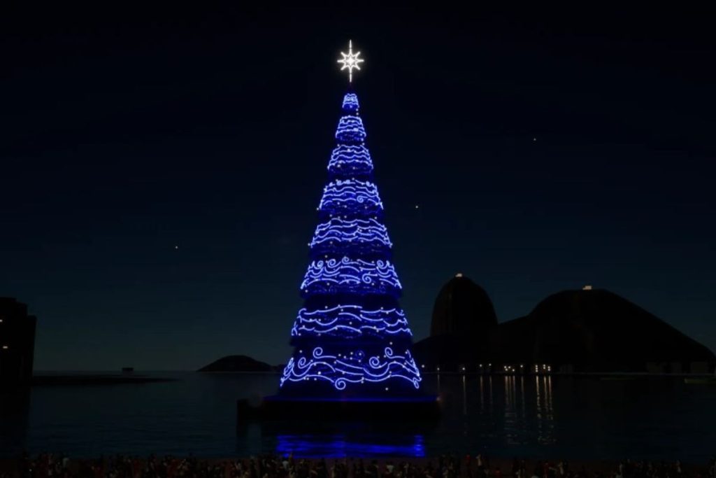 Árvore de Natal de 90 metros vira nova atração do Rio; supera prédio de 30 andares e ganha vila gastronômica com muitos shows