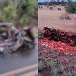 Motorista de carro morre após acidente com caminhão em Nerópolis