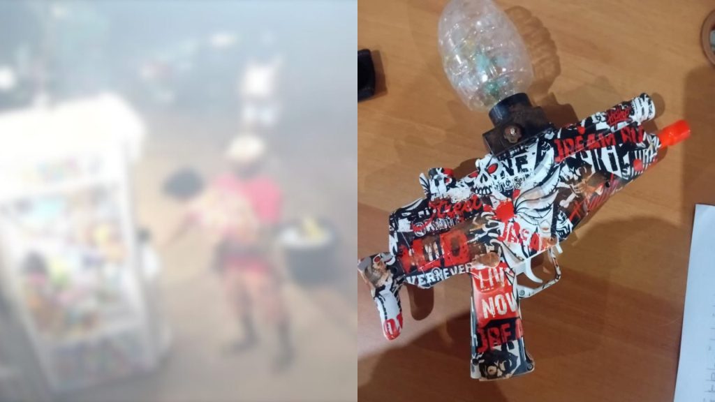 Confusão começou por conta de uma arma de gel em frente a uma distribuidora.