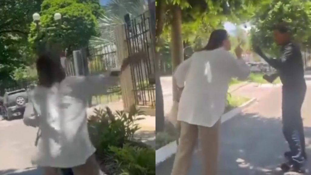 Vídeo mostra quando servidora do TJGO agride entregador.