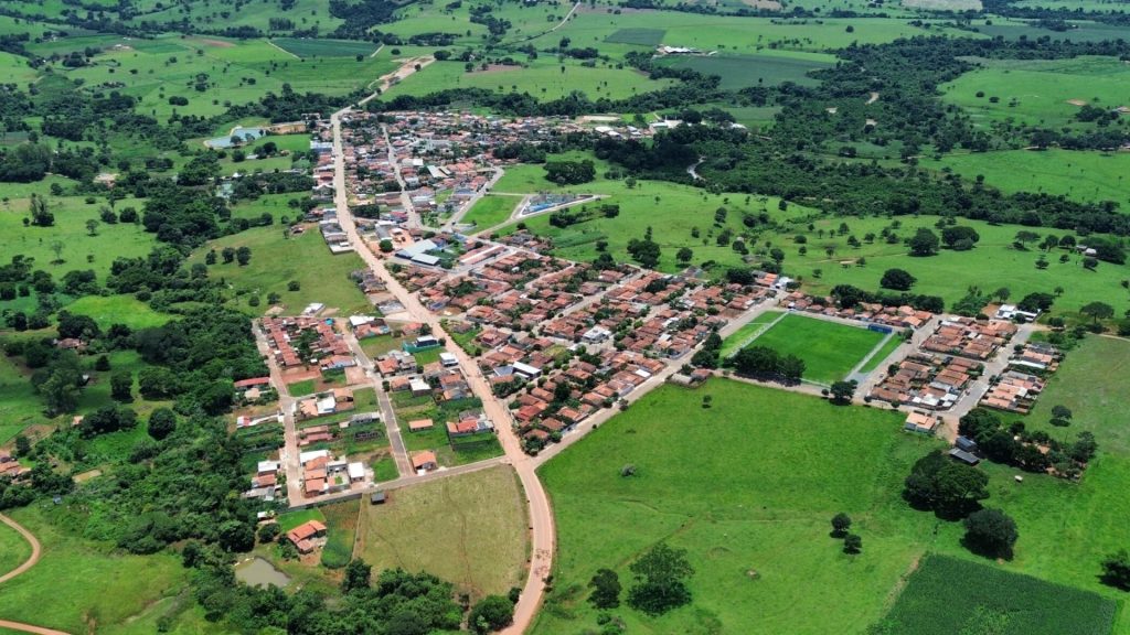 Vista aérea da cidade de São Patrício. (Foto: Prefeitura Municipal de São Patrício)