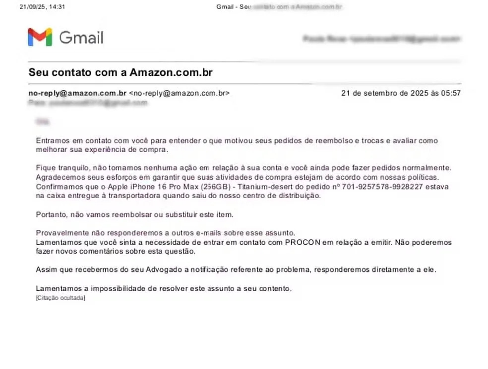 Ela comprou um iPhone na Amazon, mas o que veio na caixa foi outra coisa