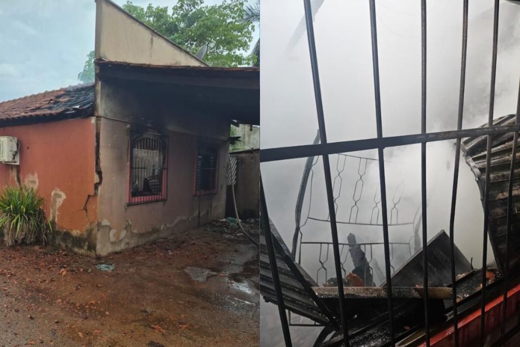 Imagens mostram destruição em casa após incêndio tomar conta do imóvel, em Itumbiara