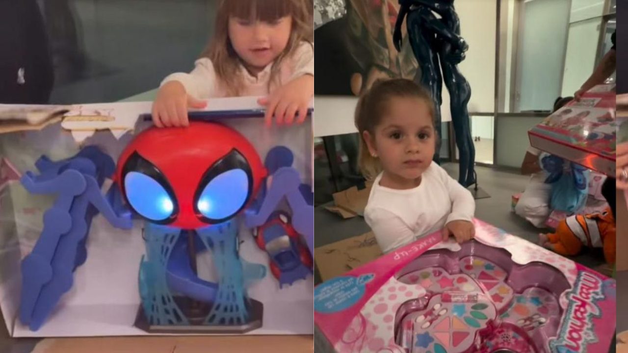 Filhos de Virginia Fonseca ganham presentes de Vini Jr. e agradecem