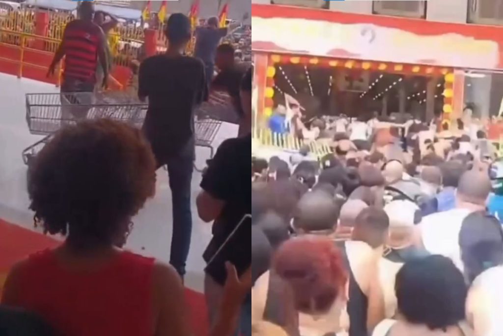 Reinauguração de supermercado tem tumulto com ao menos dois feridos no RJ