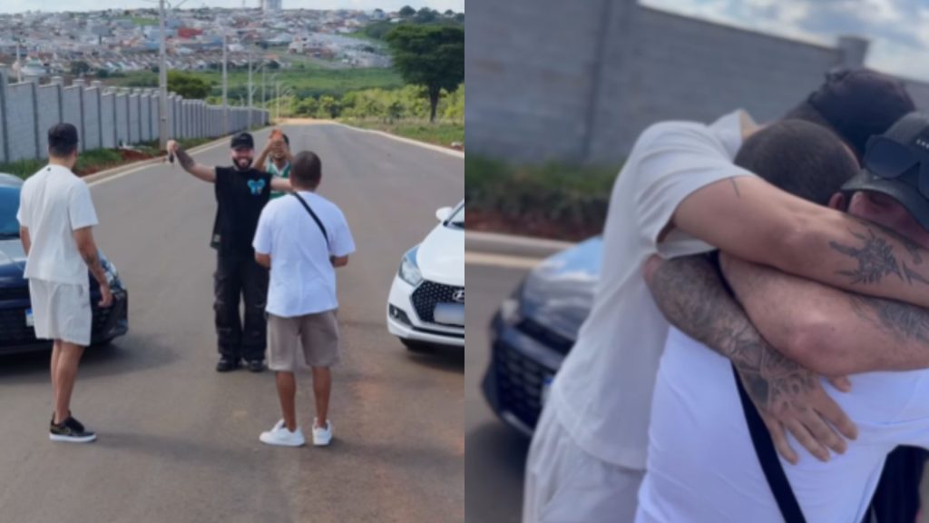 Influenciador Tell Fernandes surpreendeu os irmãos ao presenteá-los com dois carros.