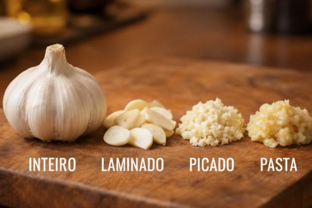 Tipos de corte de alho