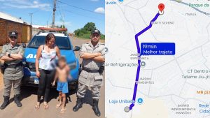 Criança saiu de bicicleta e percorreu 6km Aparecida