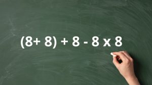 Qual é o resultado de (8 + 8) + 8 − 8 × 8? Conta matemática desafia gênios e confunde a maioria