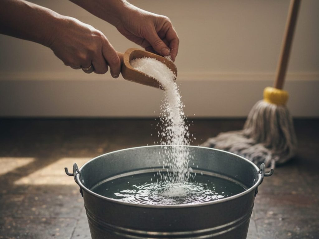 Donas de casa estão colocando sal na água de passar pano no chão — e o motivo surpreende
