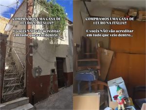 Casal de brasileiros compra casa por 1 euro na Itália e se surpreende com o que encontram dentro