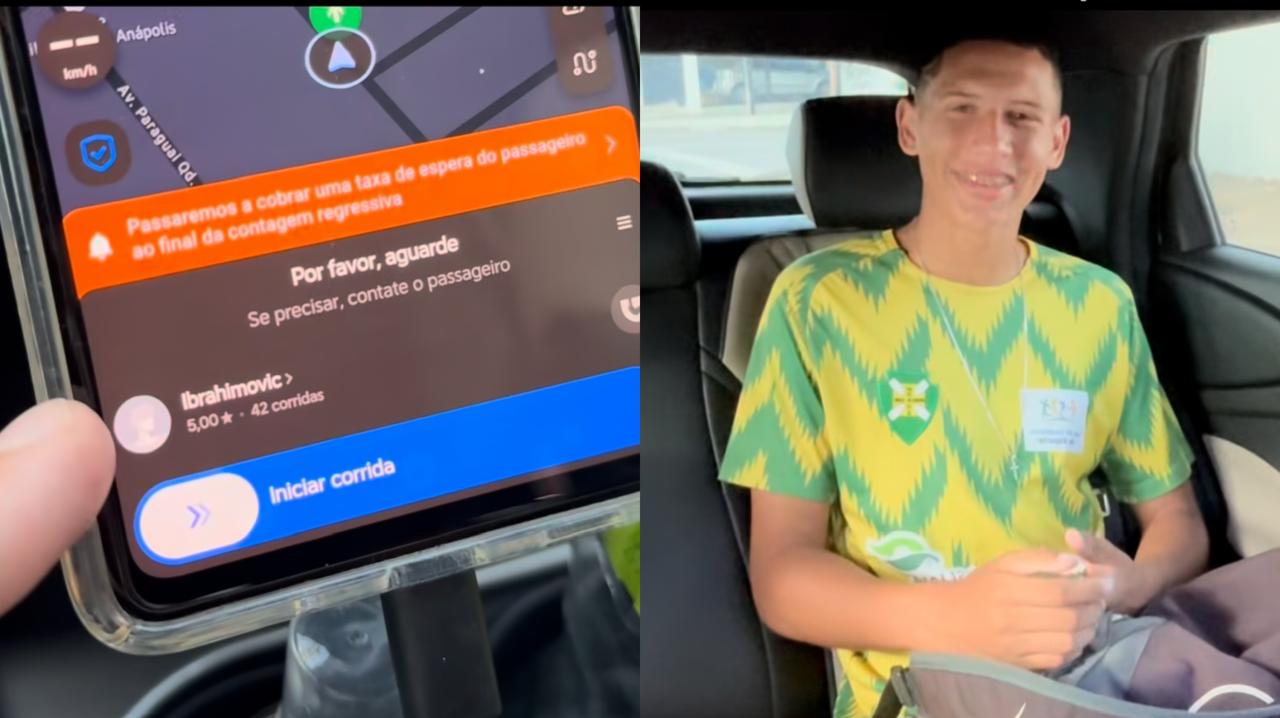 Motorista de aplicativo fica surpreso ao ver o nome de passageiro que chamou corrida em Anápolis