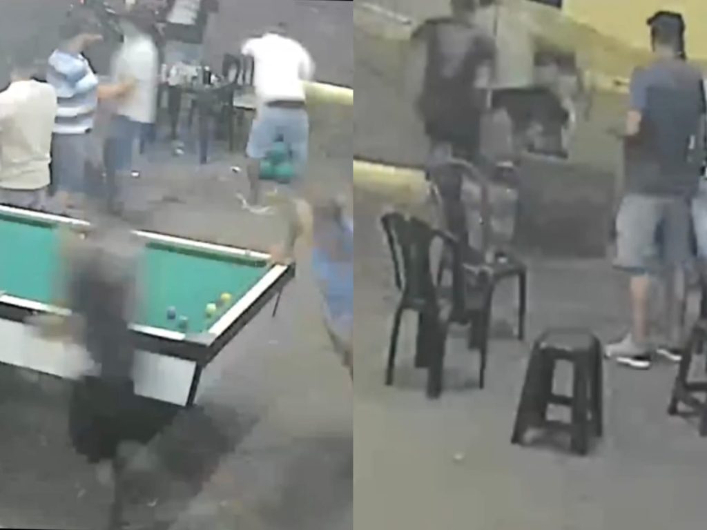 Esfaqueamento foi registrado pelas câmeras de segurança. (Foto: Reprodução)