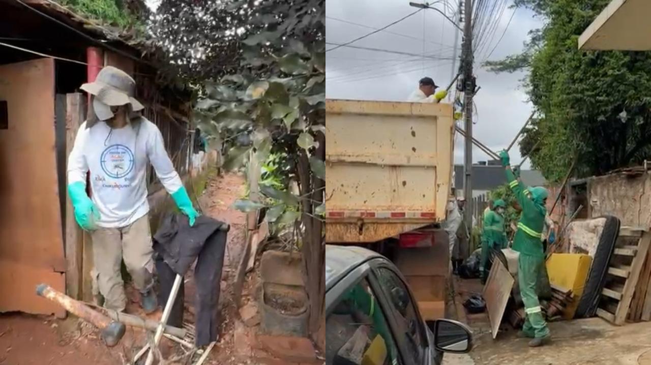 Prefeitura de Anápolis resgata idoso de 81 anos que estava vivendo em meio ao lixo