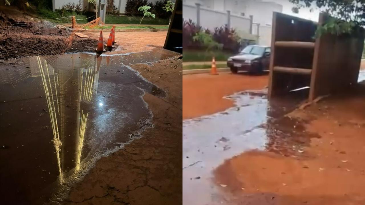 Vazamento de esgoto toma quadra no Bairro de Lourdes e moradores reclamam de mau cheiro há mais de mês: “insuportável”