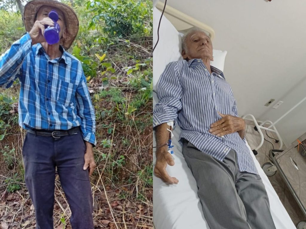 Ismael já aguarda há quase um mês na regulação. (Foto: Arquivo Pessoal) idoso câncer