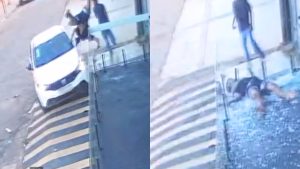 Adolescente atropelado foi arremessado e se chocou contra uma estrutura de vidro.