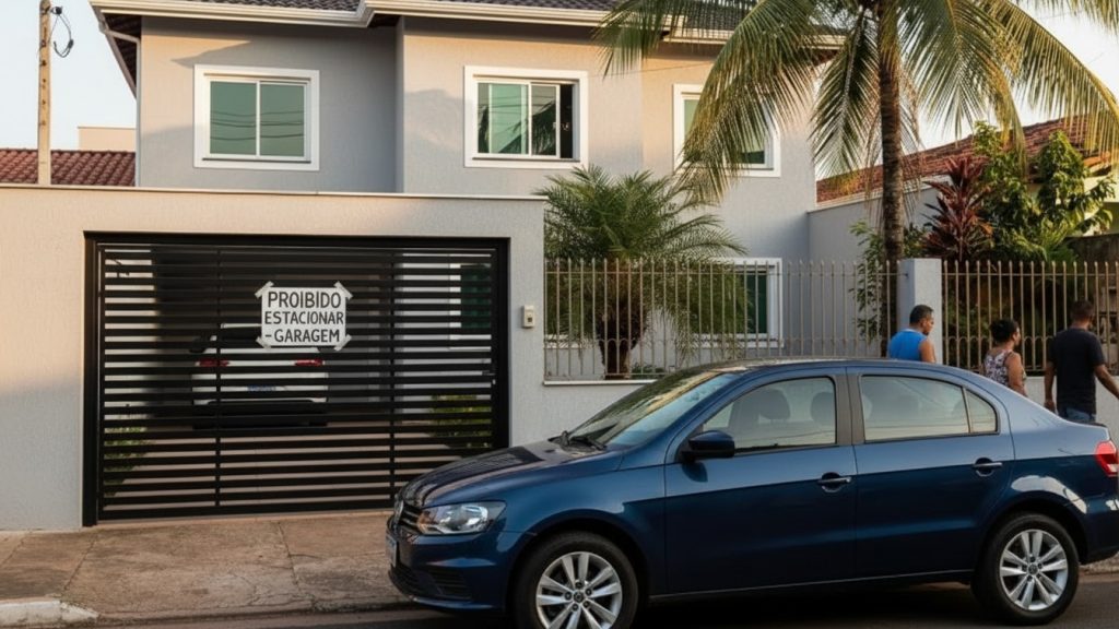 estacionar na frente da garagem