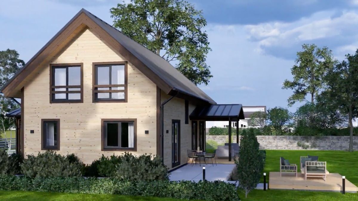 Com quatro quartos e terraço, casa pré-fabricada é entregue em menos de 3 meses e evita dor de cabeça com obra