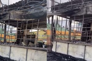 Um dia após o ocorrido, a hamburgueria apresentava cenário de destruição, com equipamentos e a estrutura completamente comprometidos pelas chamas.