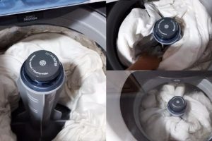 lavando edredom da maneira correta na maquina de lavar em casa