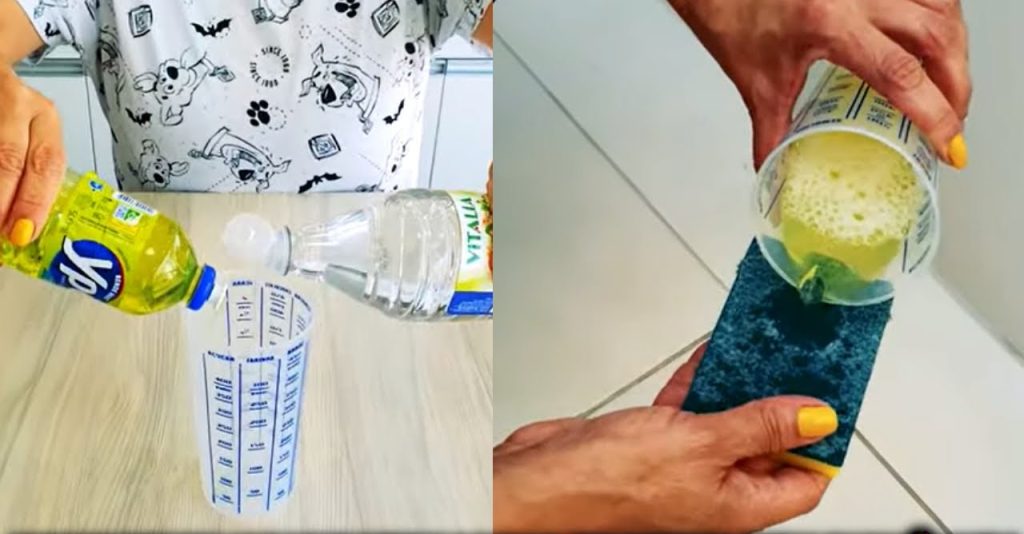 Limpar o box do banheiro com vinagre e detergente