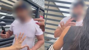 Confusão entre motorista de aplicativo e passageiros foi filmada.