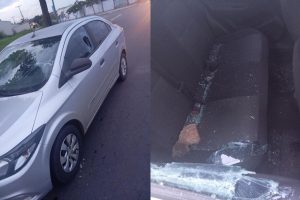 Motorista de aplicativo é agredido e tem carro destruído após se negar a fazer corrida em Aparecida de Goiânia