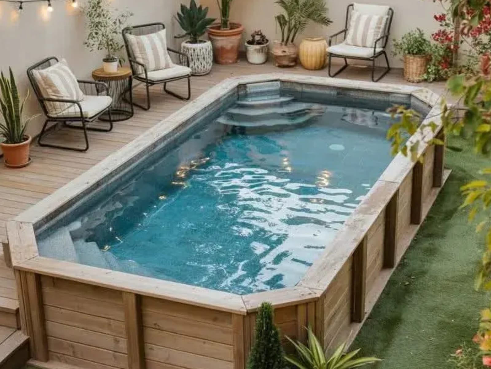 Nova tendência aposta em piscina sem obras para quintais pequenos