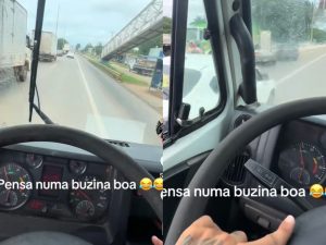 Motorista viralizou com pegadinha para apressadinhos em Goiânia. (Foto: @tr.gyn)