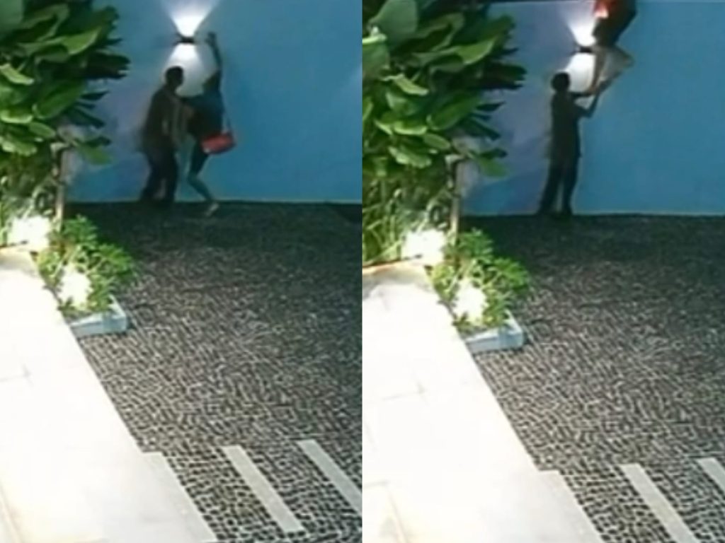 Câmeras de segurança registraram o momento do furto. (Foto: reprodução)