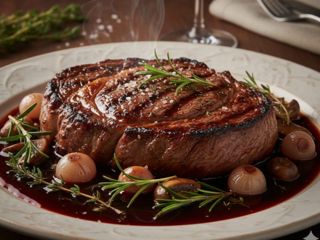 Bife com molho de vinho tinto: receita fácil e sofisticada para fazer em casa
