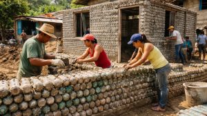 Engenheiro transforma garrafas plásticas em casas até 40% mais baratas