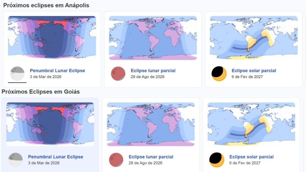Eclipse em Anápolis e Goiás Mapas 2026