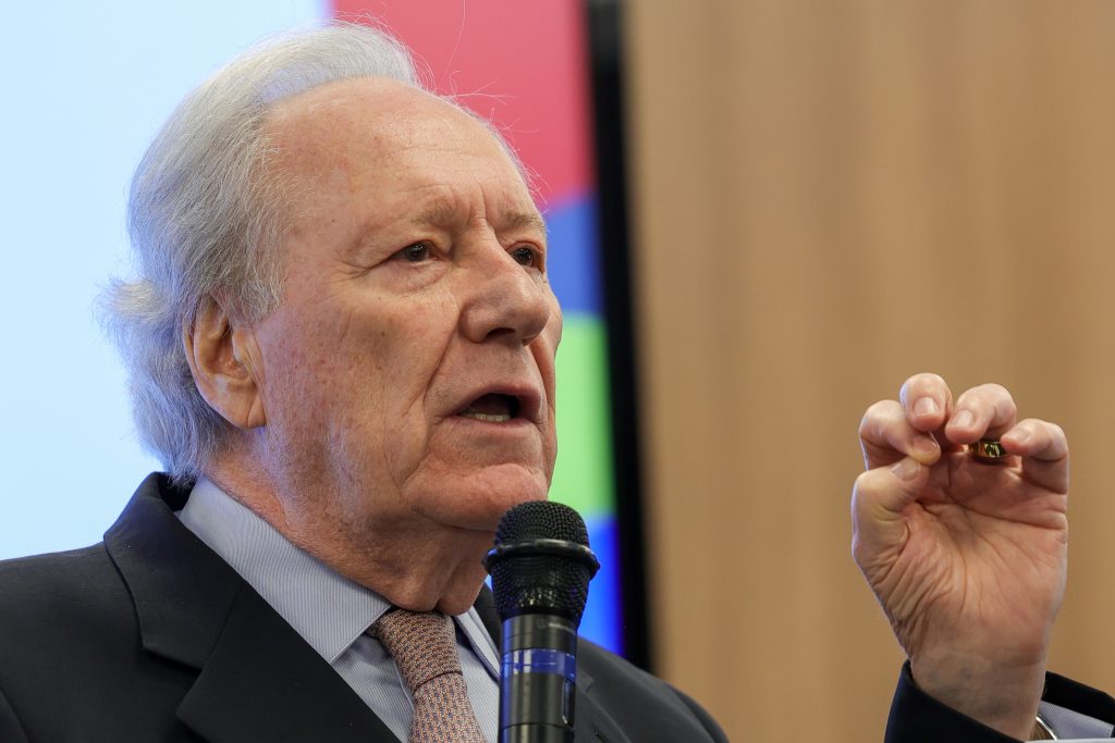 Ministro da Justiça e Segurança Pública, Ricardo Lewandowski, durante lançamento do Plano de Ação Conjunto para o Combate a Fraudes Bancárias Digitais. Foto: Fabio Rodrigues-Pozzebom/ Agência Brasil