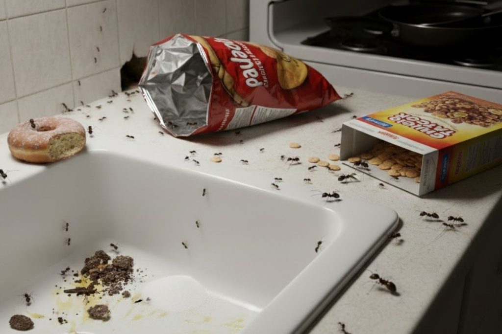 formigas atraídas por sujeira