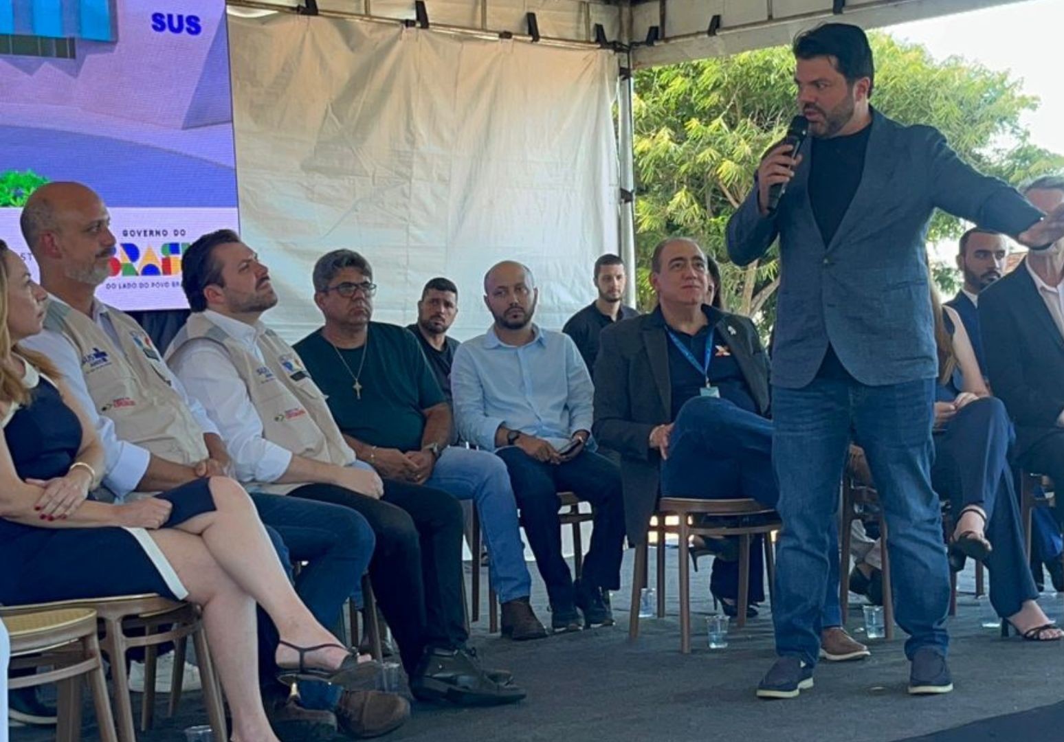 Cerimônia de lançamento das obras da nova policlínica de Anápolis. 