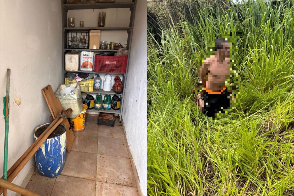 Pai fugiu mas foi localizado escondido em um lote baldio. (Foto: Divulgação/PCGO) crianças