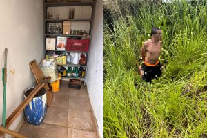 Pai fugiu mas foi localizado escondido em um lote baldio. (Foto: Divulgação/PCGO) crianças