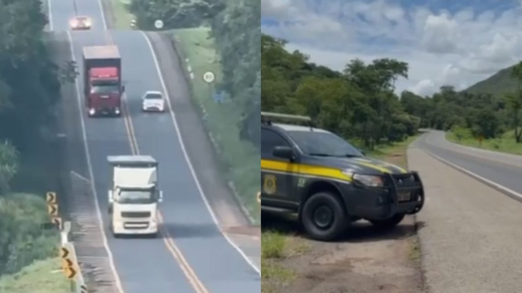 Flagrantes em rodovias captaram diversas ultrapassagens irregulares. (Foto: Divulgação/PRF) perigoso