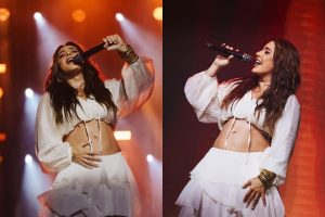 Lauana Prado anuncia gravidez em show e celebra maternidade